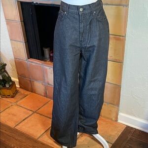 Zara Charcoal Wide-Leg High Waisted Jeans, size 4